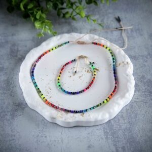 naszyjnik z koralików, bransoletka z koralików, zestaw biżuterii