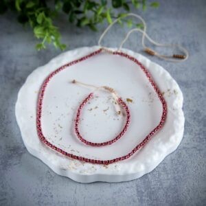 naszyjnik z koralików, bransoletka z koralików, zestaw biżuterii