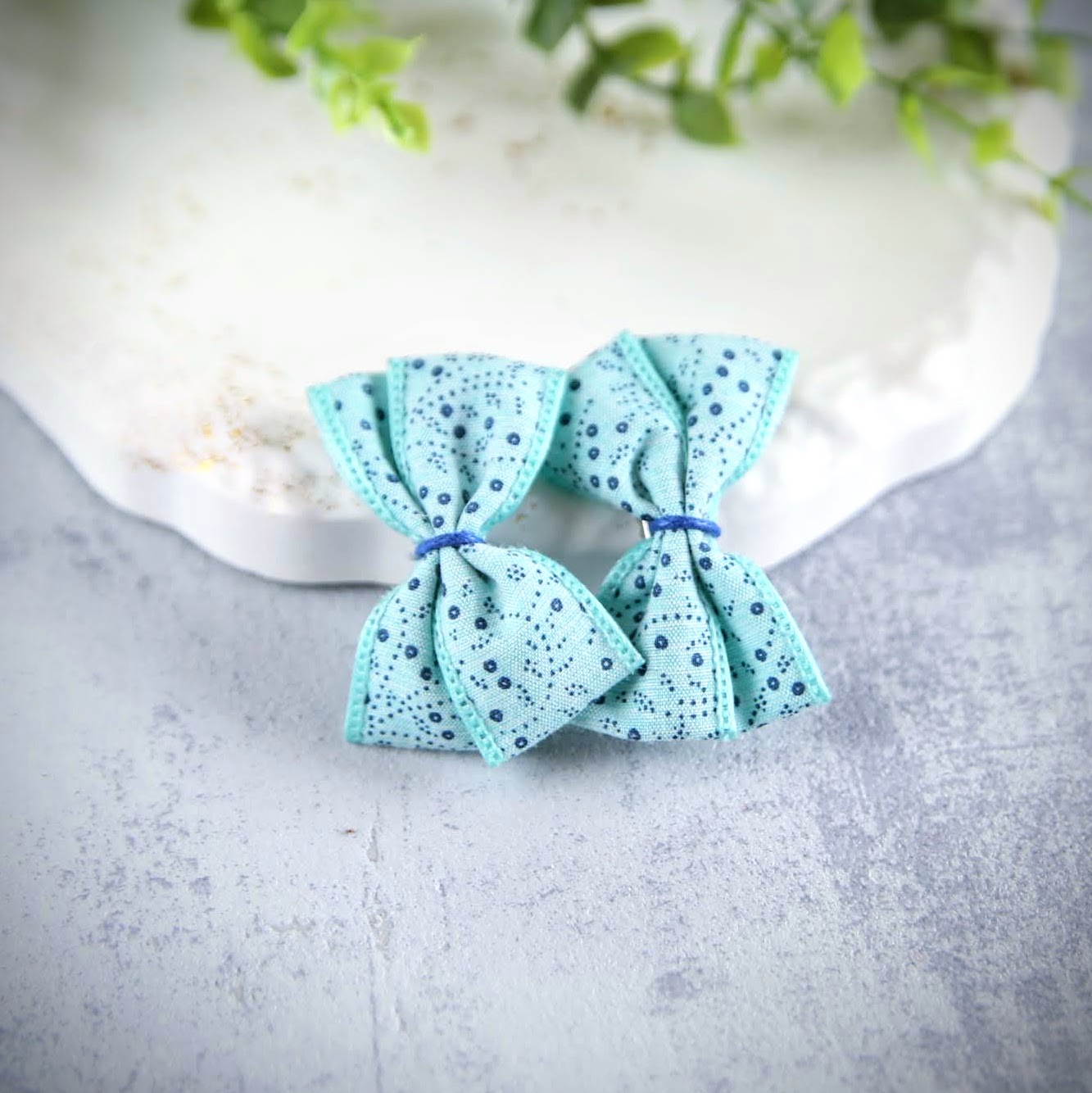 miętowe spineczki do włosów spinki do włosów