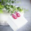 różowe kolczyki łezki kolczyki łezki
