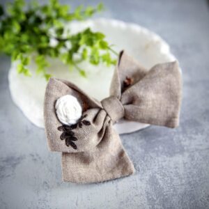 kokardka spinka haftowana