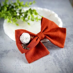 kokardka spinka haftowana