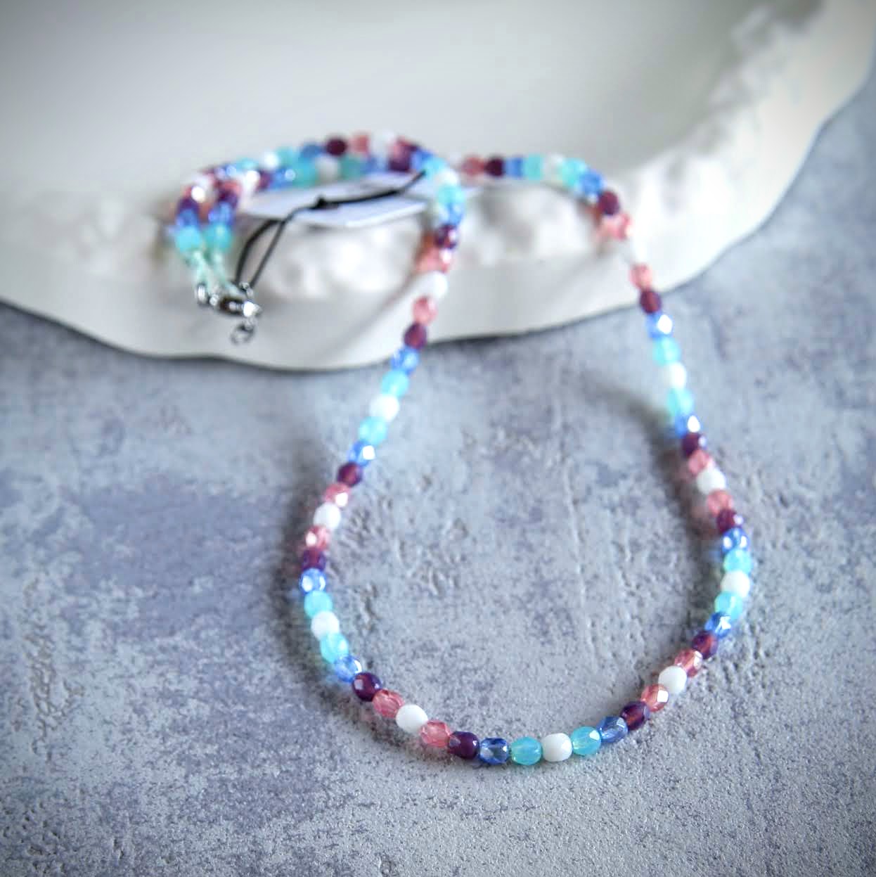 naszyjnik i bransoletka z koralików