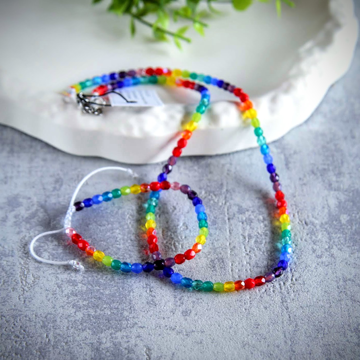 naszyjnik i bransoletka z koralików