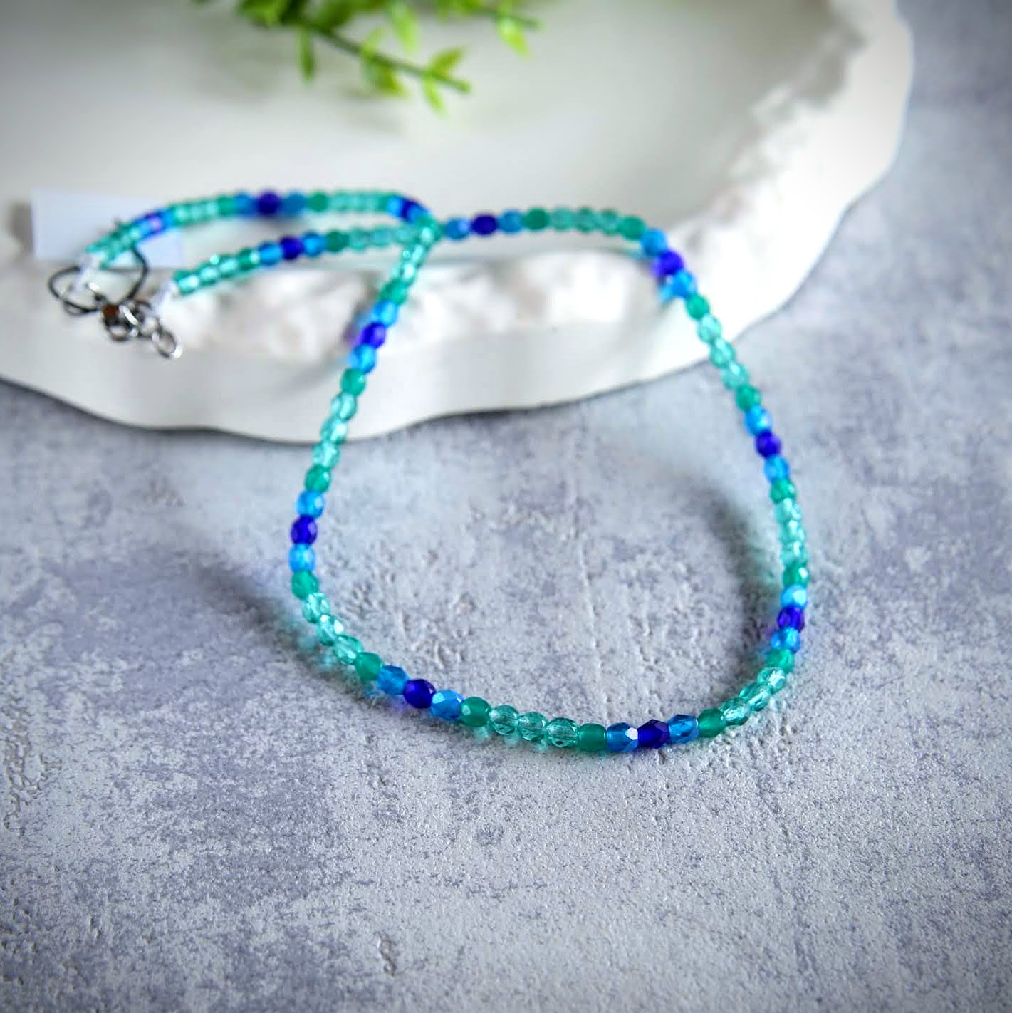 naszyjnik i bransoletka z koralików