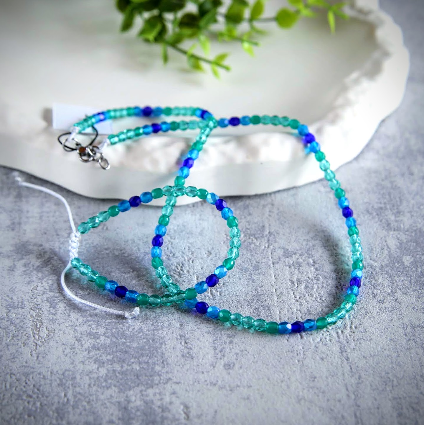 naszyjnik i bransoletka z koralików