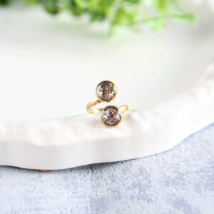 brokatowy pierścionek z żywicy