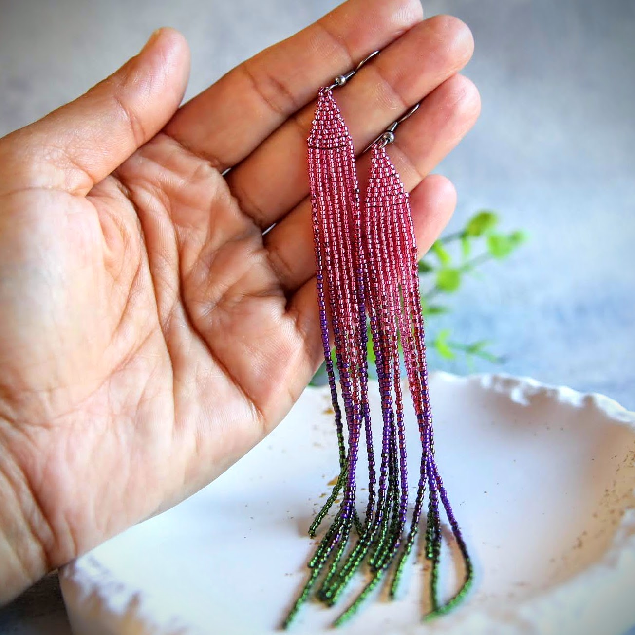 kolczyki z koralików