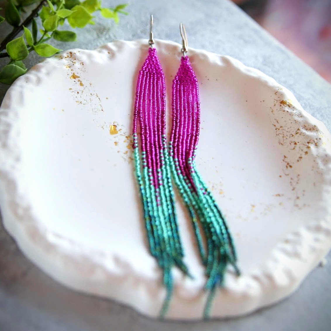 kolczyki z koralików