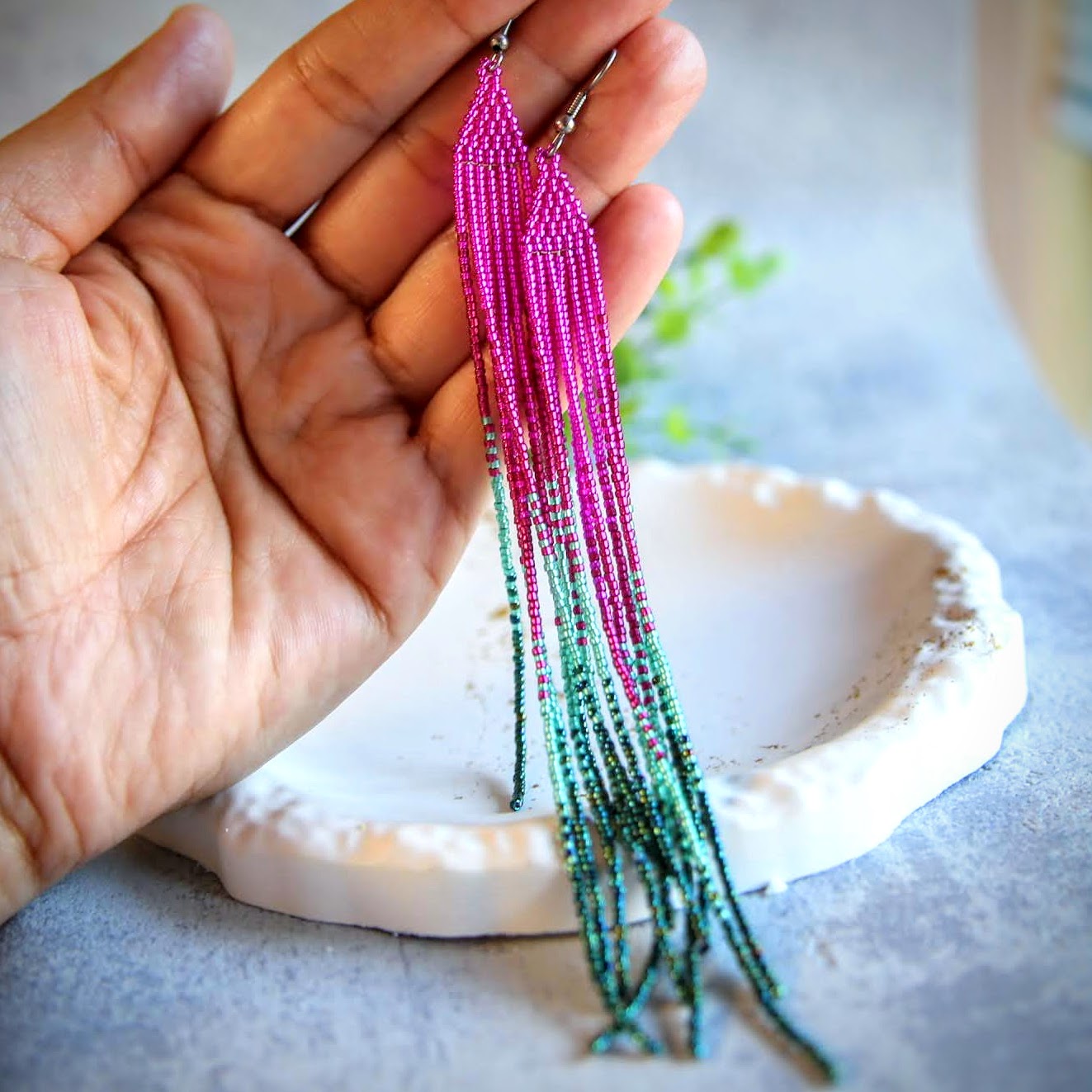 kolczyki z koralików