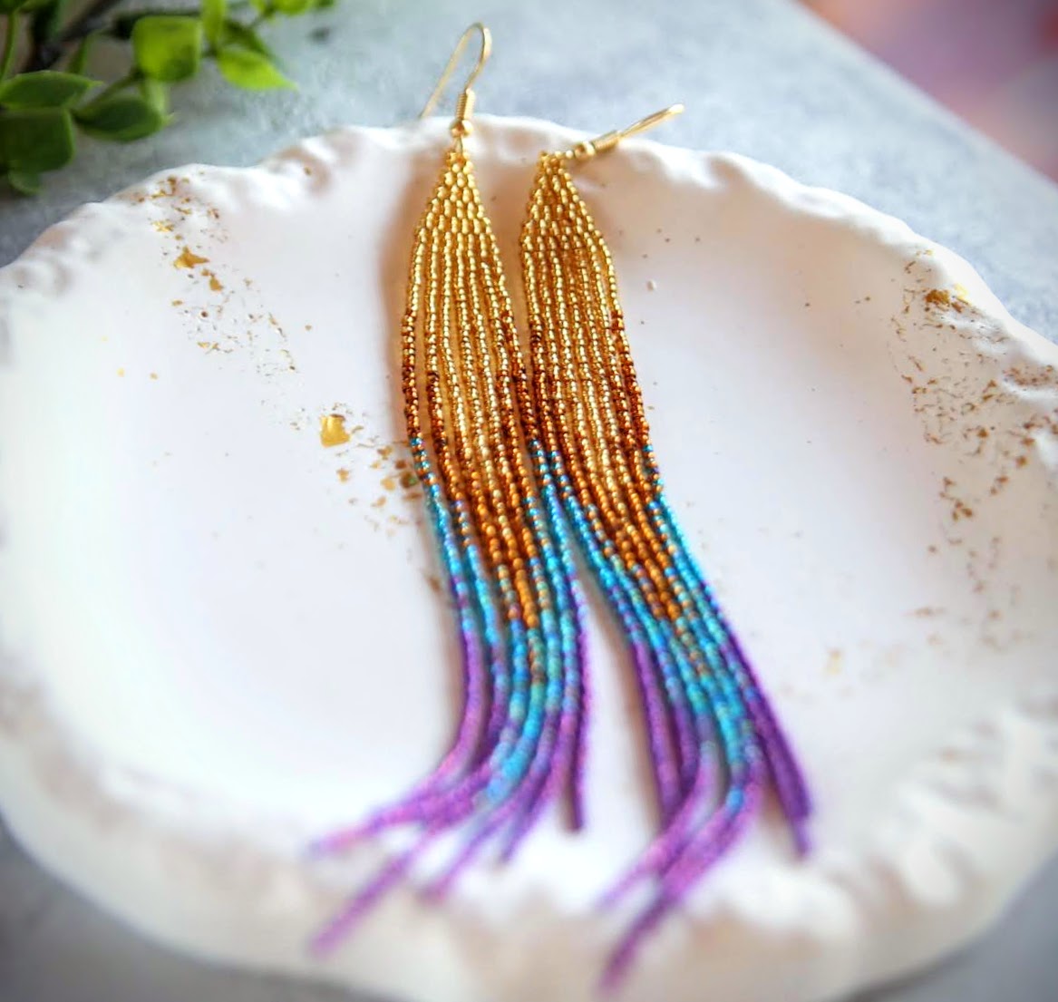 kolczyki z koralików