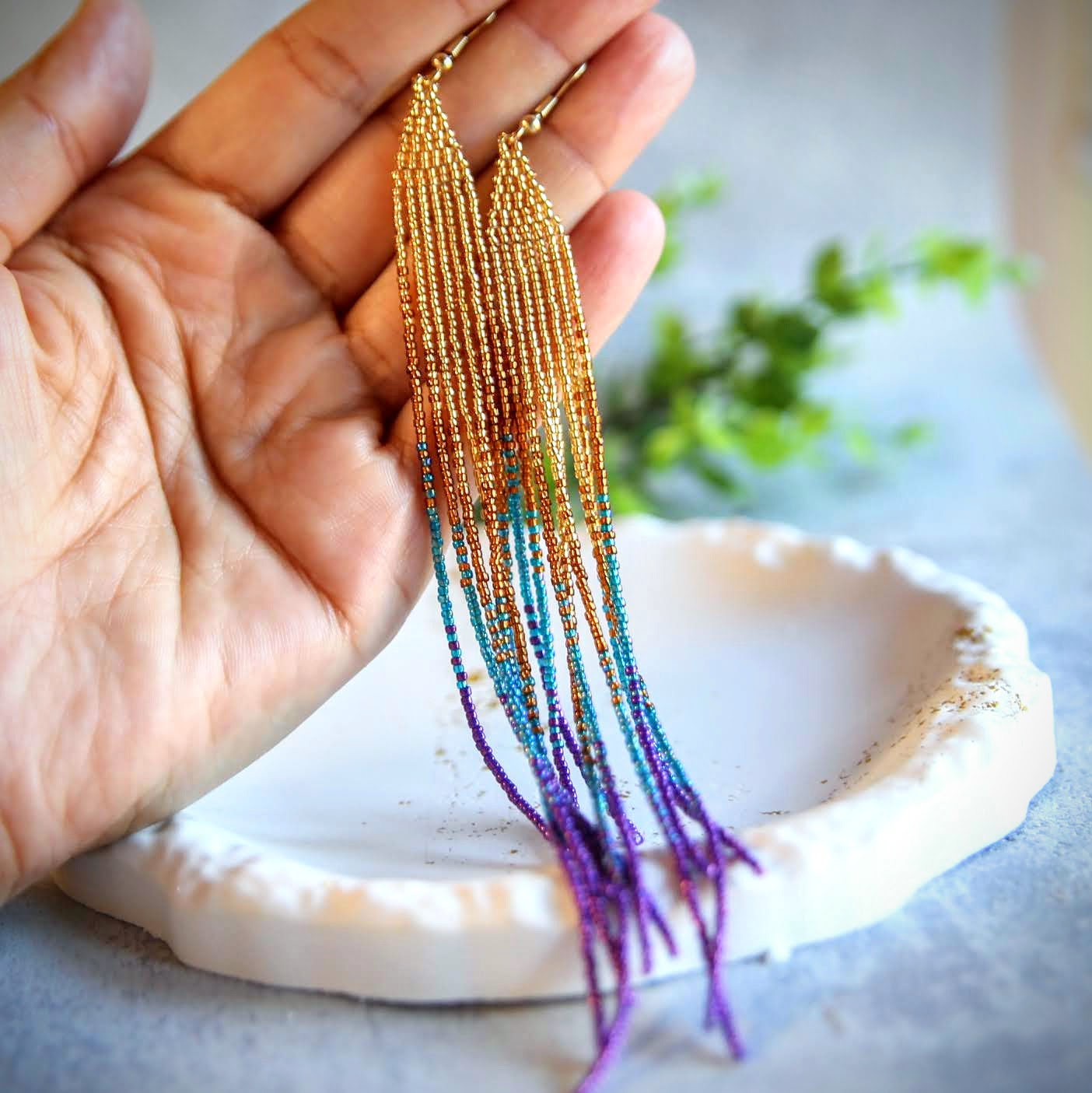 kolczyki z koralików