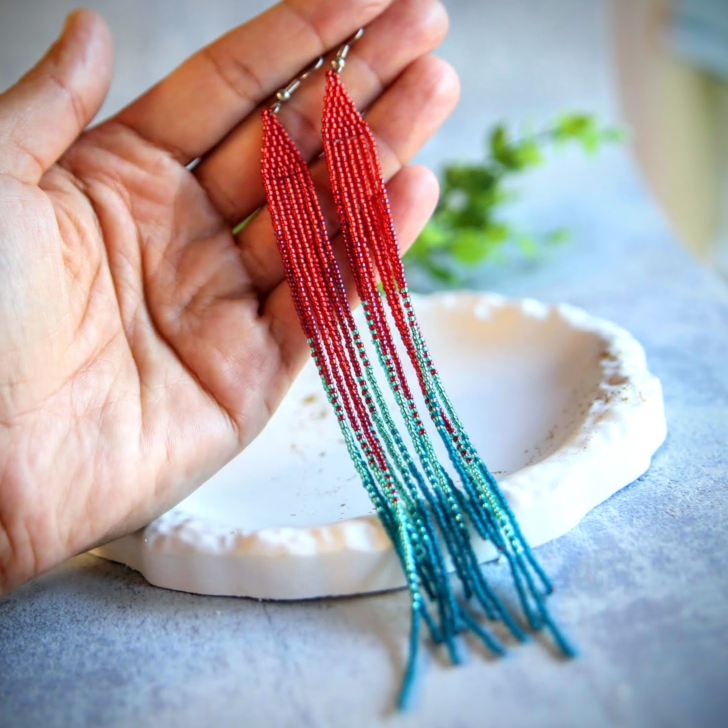 kolczyki z koralików