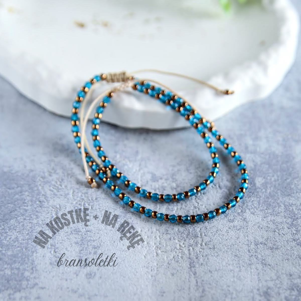 zestaw bransoletek z koralików