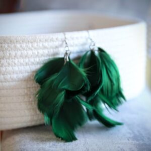 długie kolczyki z piór